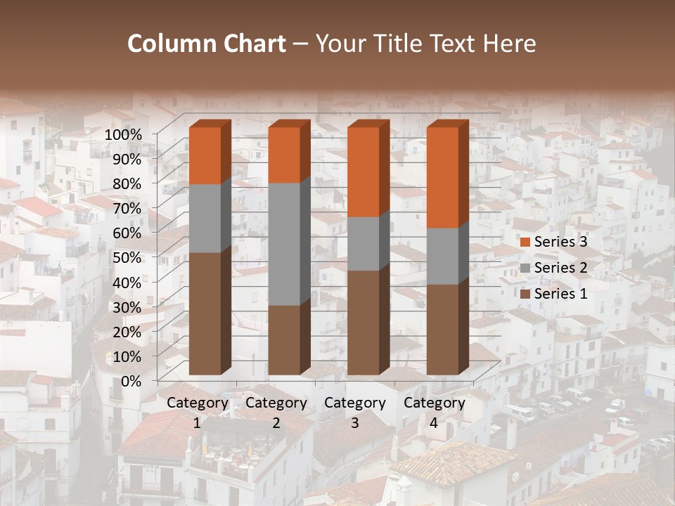 A Large Group Of White Buildings With Red Roofs PowerPoint Template