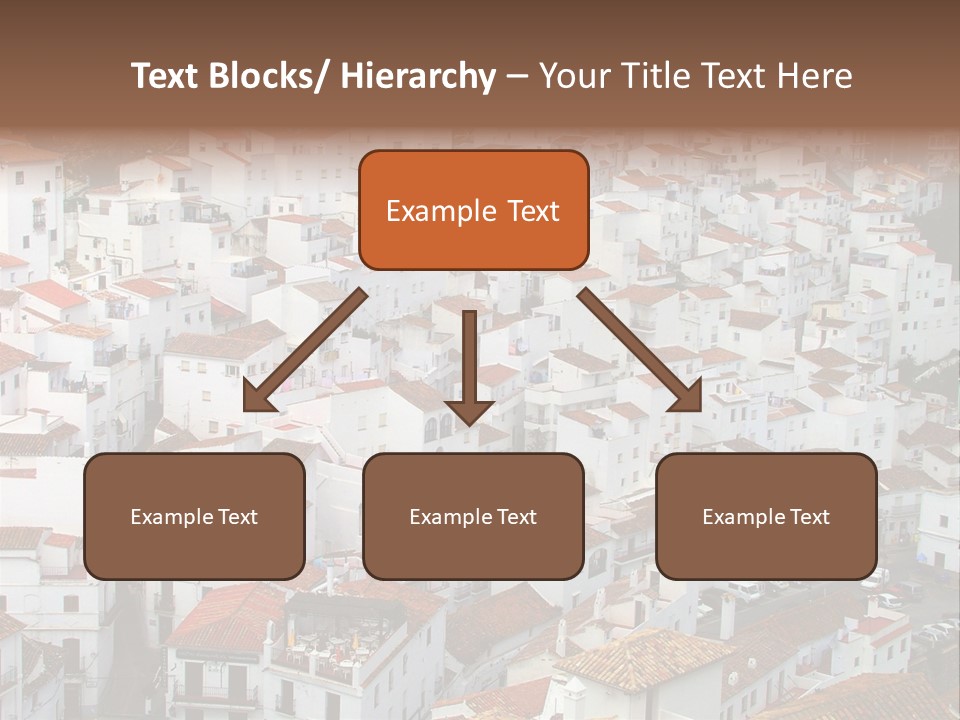 A Large Group Of White Buildings With Red Roofs PowerPoint Template