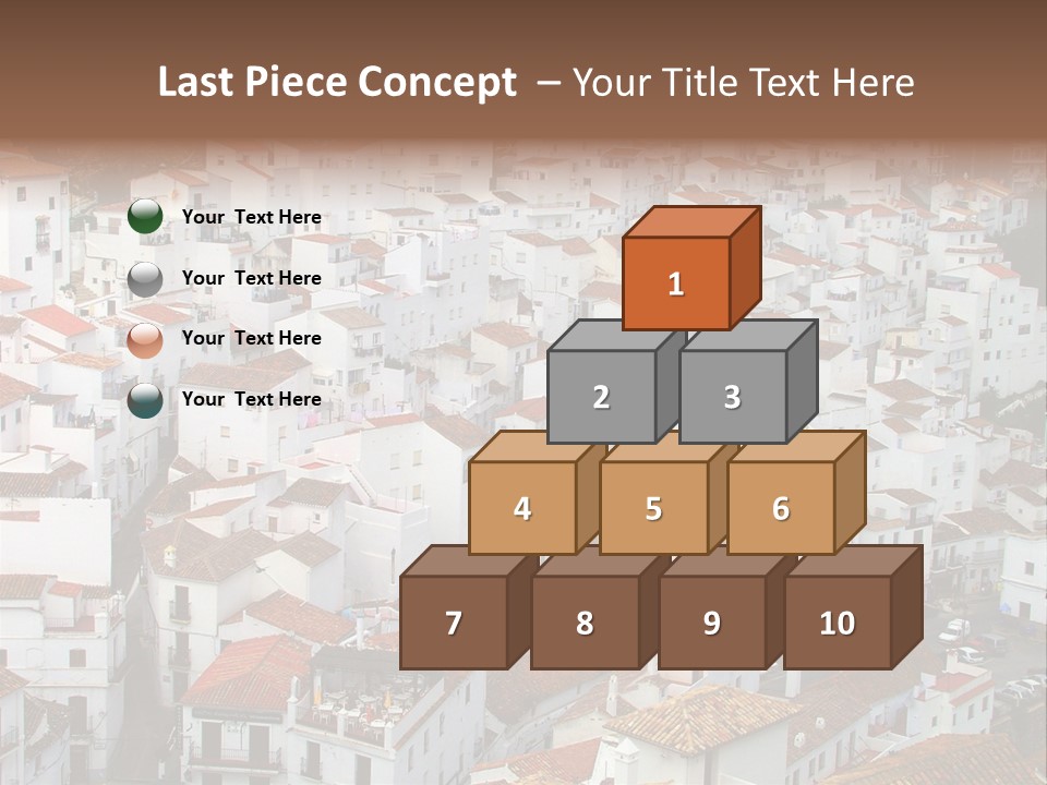 A Large Group Of White Buildings With Red Roofs PowerPoint Template