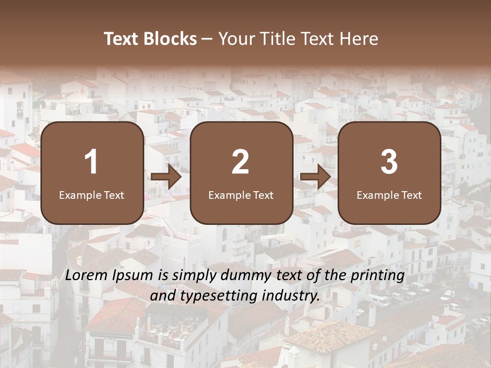 A Large Group Of White Buildings With Red Roofs PowerPoint Template