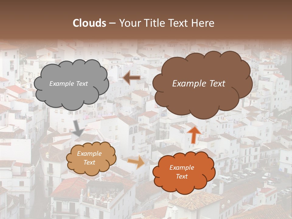 A Large Group Of White Buildings With Red Roofs PowerPoint Template