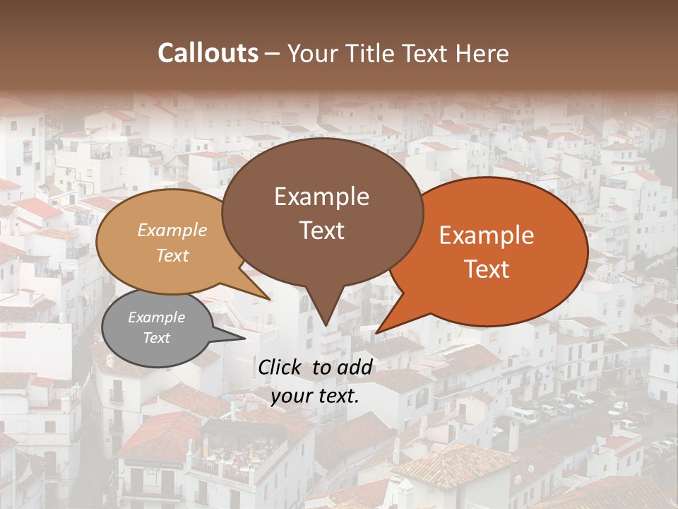 A Large Group Of White Buildings With Red Roofs PowerPoint Template