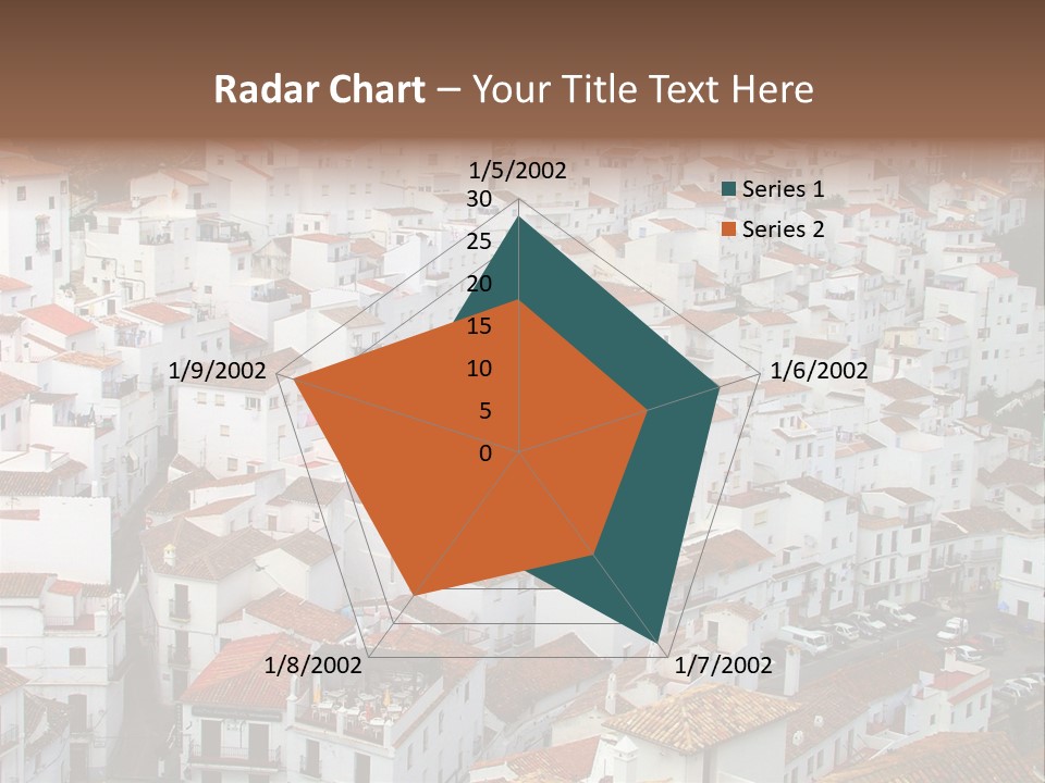 A Large Group Of White Buildings With Red Roofs PowerPoint Template