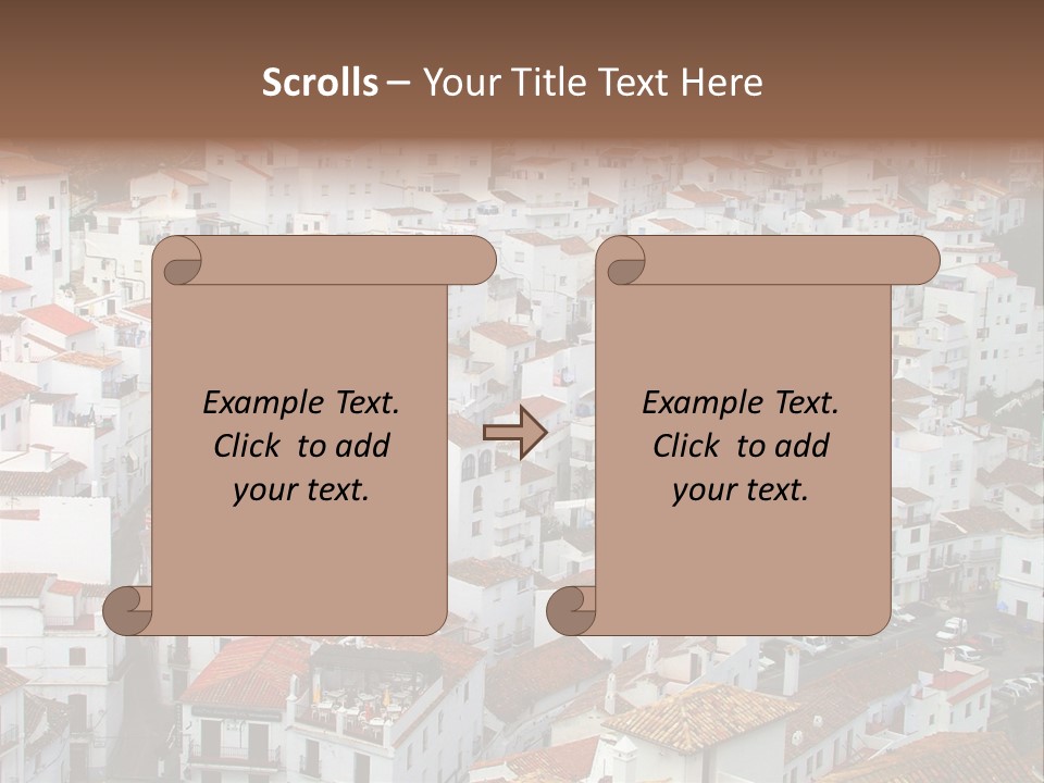A Large Group Of White Buildings With Red Roofs PowerPoint Template