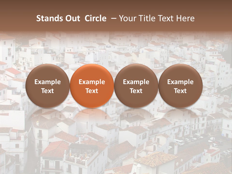 A Large Group Of White Buildings With Red Roofs PowerPoint Template