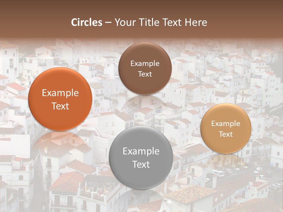 A Large Group Of White Buildings With Red Roofs PowerPoint Template