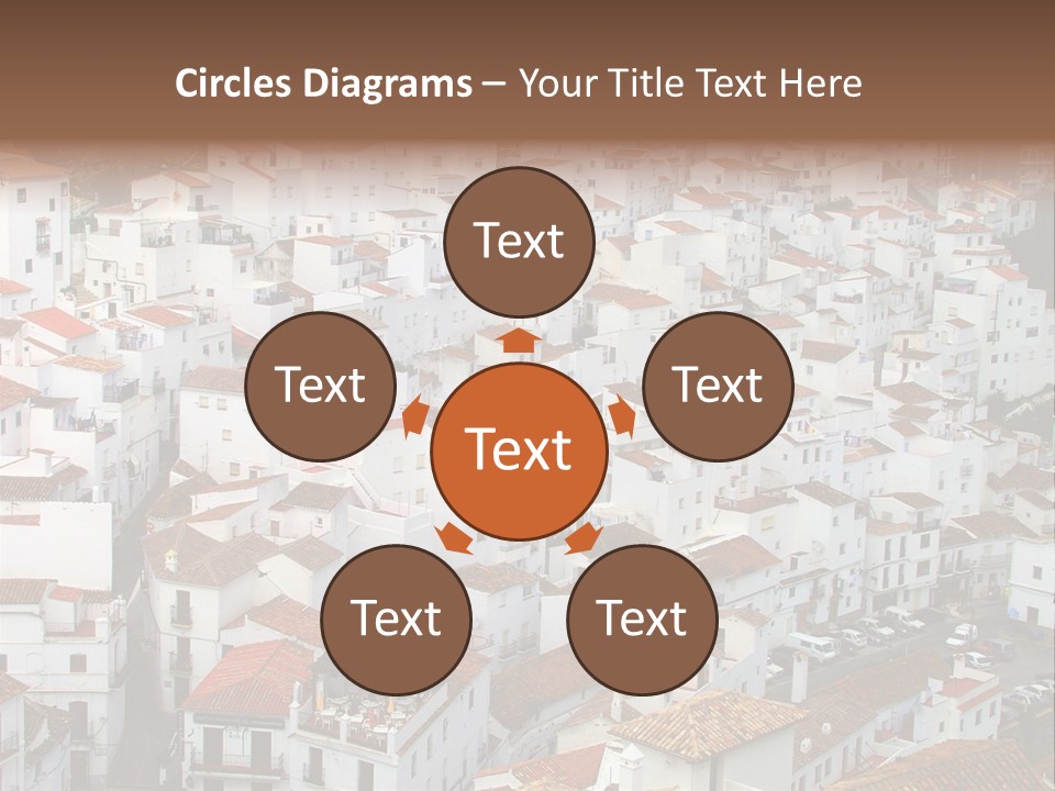 A Large Group Of White Buildings With Red Roofs PowerPoint Template