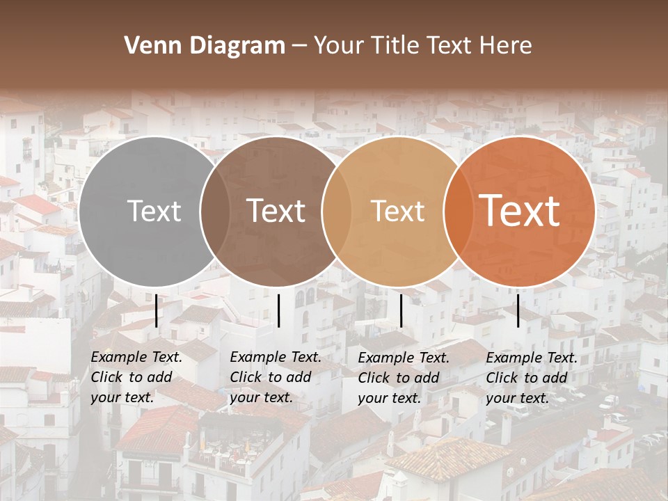 A Large Group Of White Buildings With Red Roofs PowerPoint Template