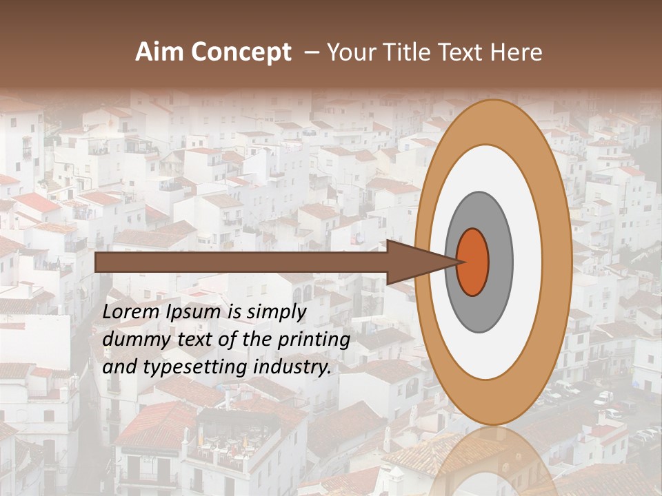 A Large Group Of White Buildings With Red Roofs PowerPoint Template