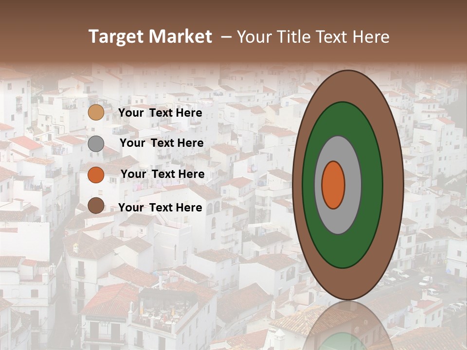 A Large Group Of White Buildings With Red Roofs PowerPoint Template