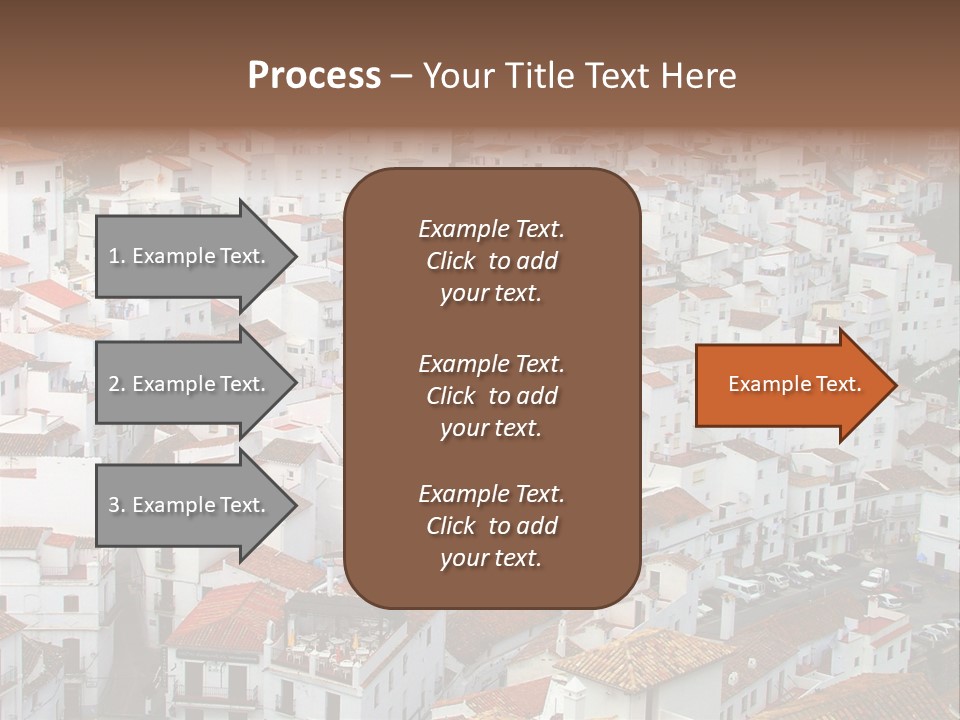 A Large Group Of White Buildings With Red Roofs PowerPoint Template