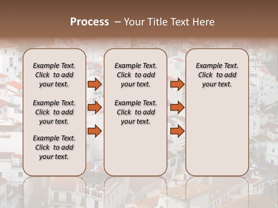 A Large Group Of White Buildings With Red Roofs PowerPoint Template