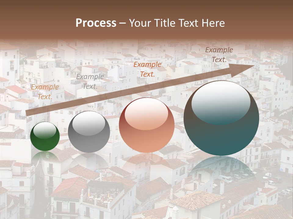 A Large Group Of White Buildings With Red Roofs PowerPoint Template