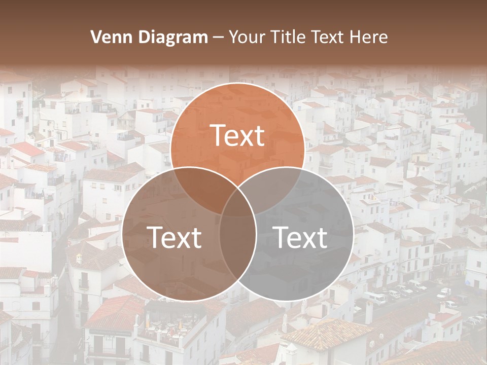 A Large Group Of White Buildings With Red Roofs PowerPoint Template