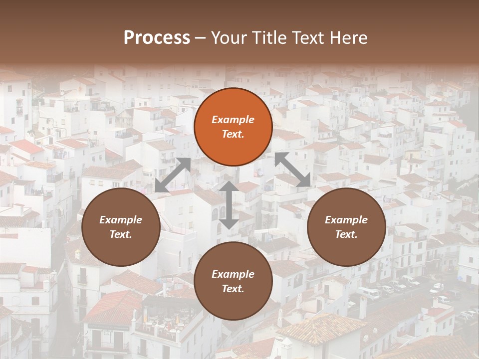 A Large Group Of White Buildings With Red Roofs PowerPoint Template