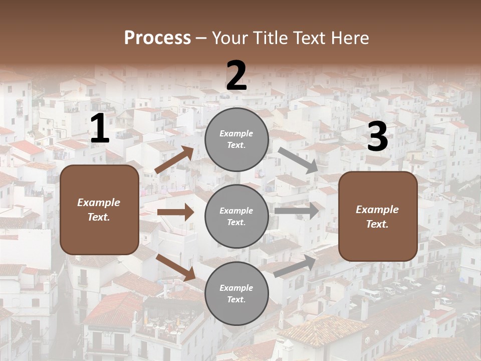 A Large Group Of White Buildings With Red Roofs PowerPoint Template