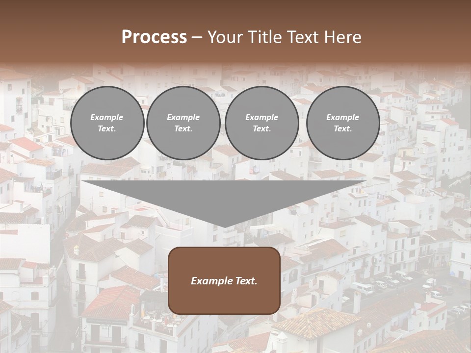 A Large Group Of White Buildings With Red Roofs PowerPoint Template