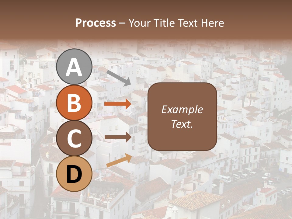 A Large Group Of White Buildings With Red Roofs PowerPoint Template