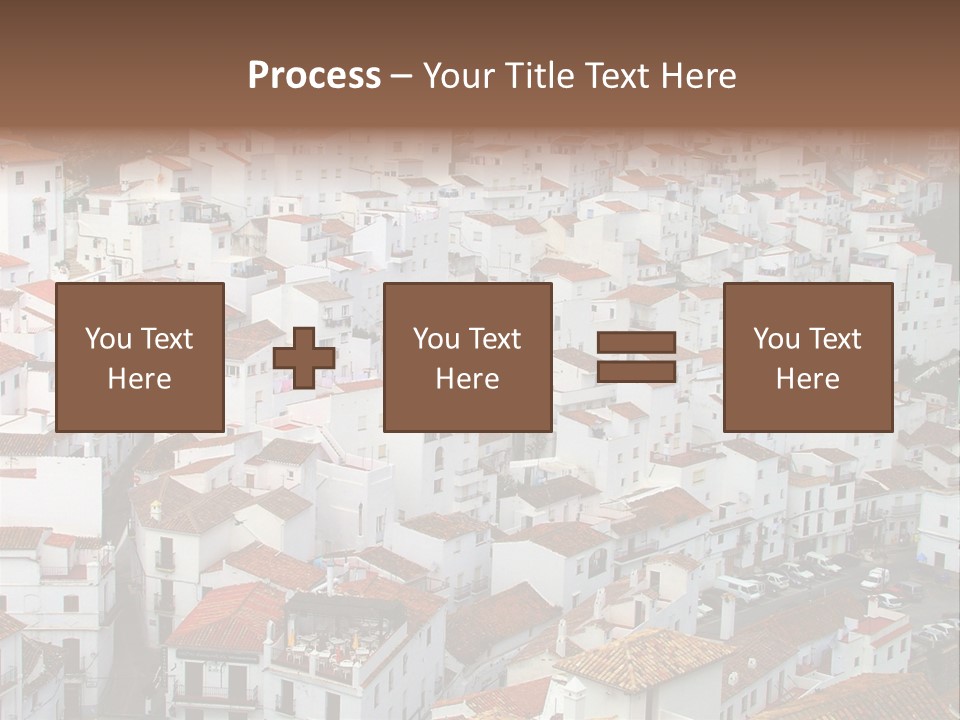 A Large Group Of White Buildings With Red Roofs PowerPoint Template