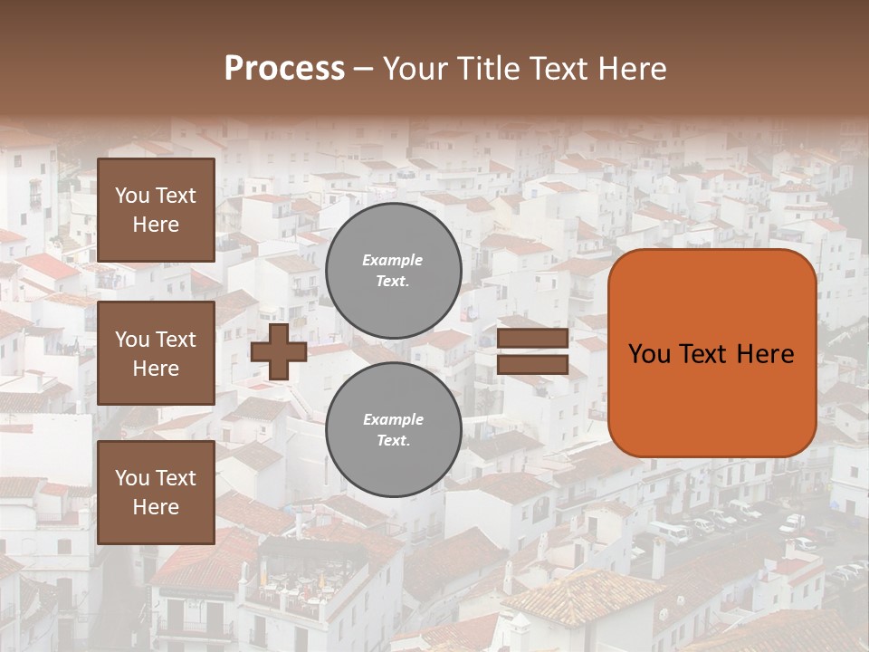 A Large Group Of White Buildings With Red Roofs PowerPoint Template