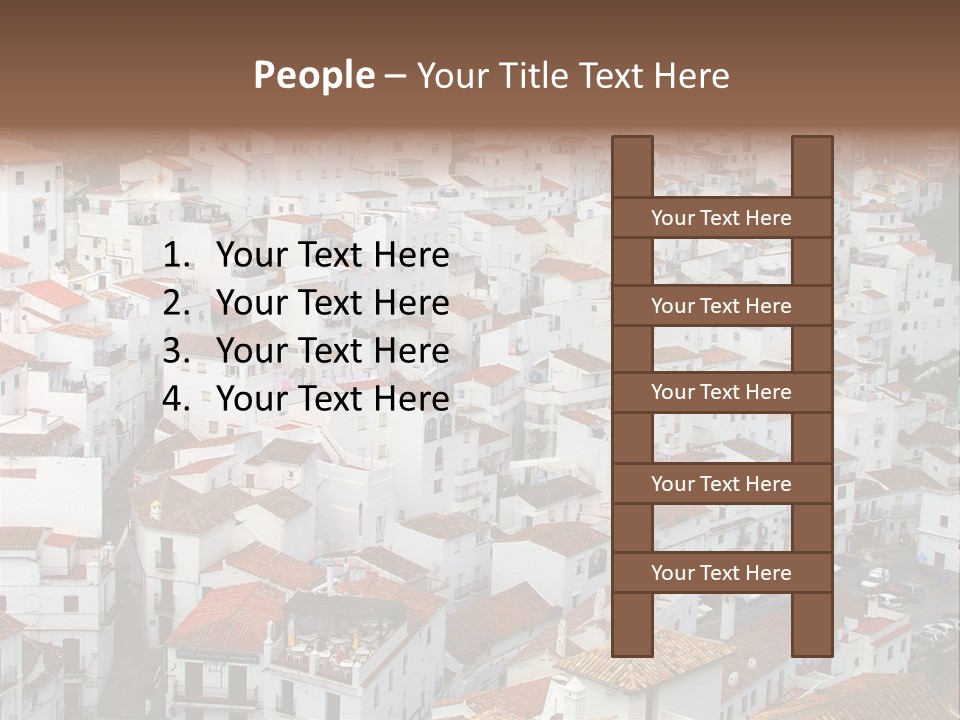 A Large Group Of White Buildings With Red Roofs PowerPoint Template