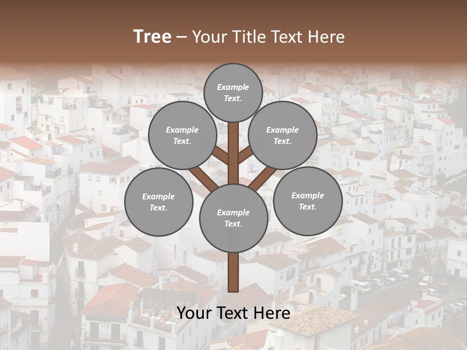 A Large Group Of White Buildings With Red Roofs PowerPoint Template