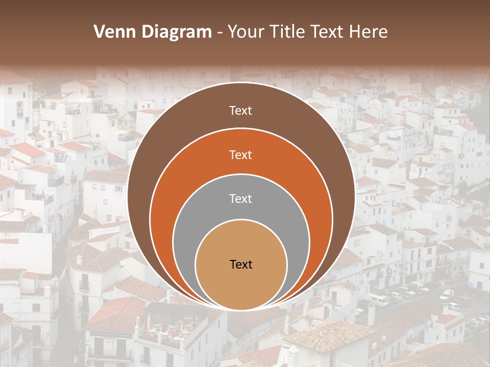 A Large Group Of White Buildings With Red Roofs PowerPoint Template