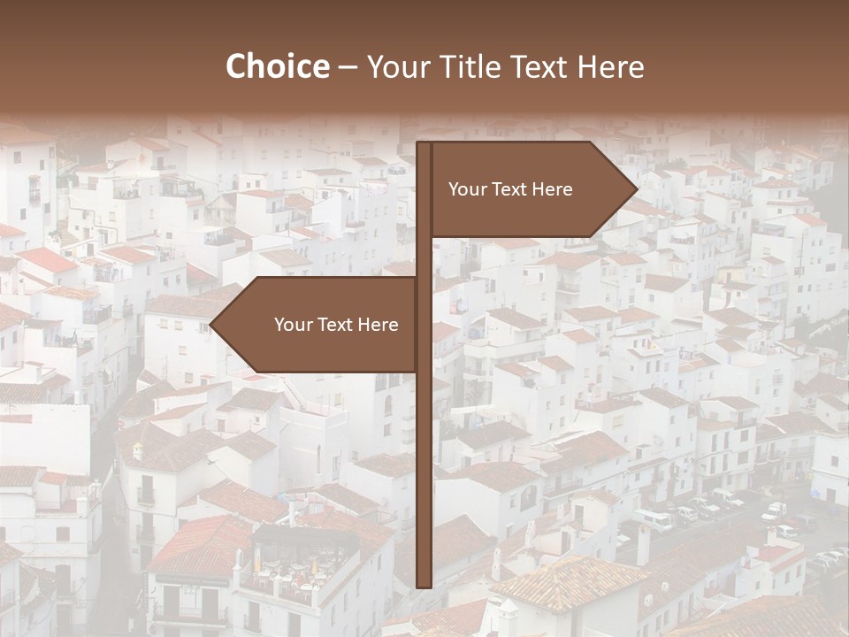 A Large Group Of White Buildings With Red Roofs PowerPoint Template