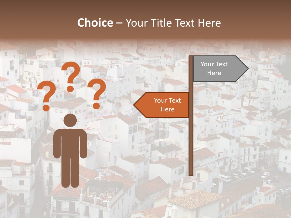 A Large Group Of White Buildings With Red Roofs PowerPoint Template