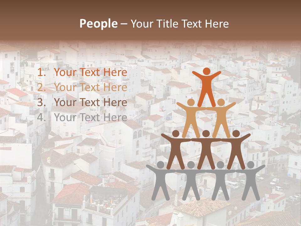 A Large Group Of White Buildings With Red Roofs PowerPoint Template