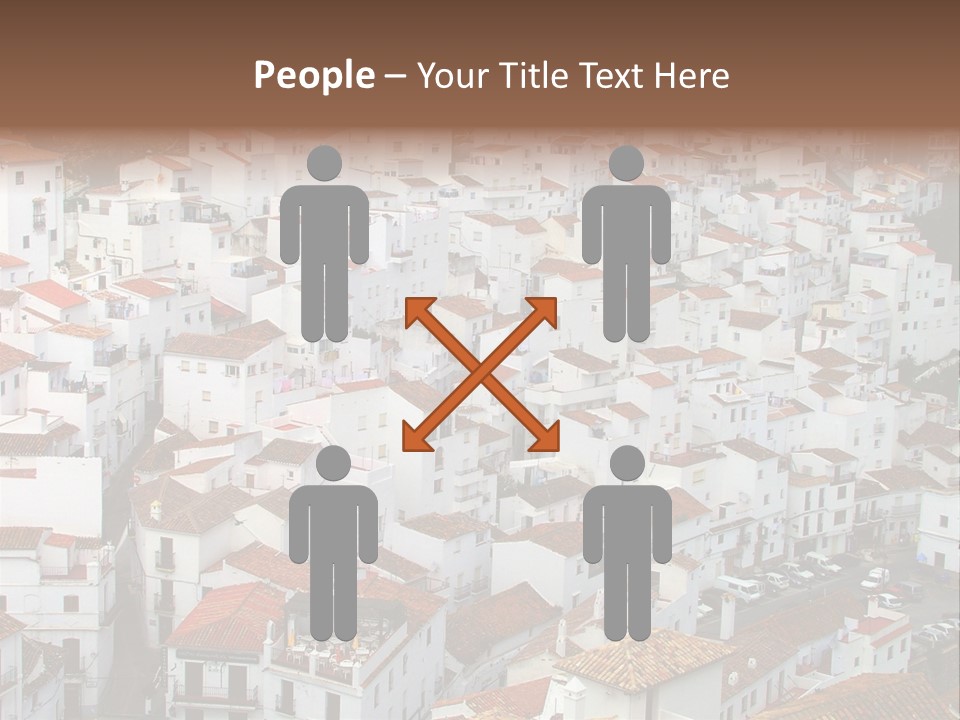 A Large Group Of White Buildings With Red Roofs PowerPoint Template