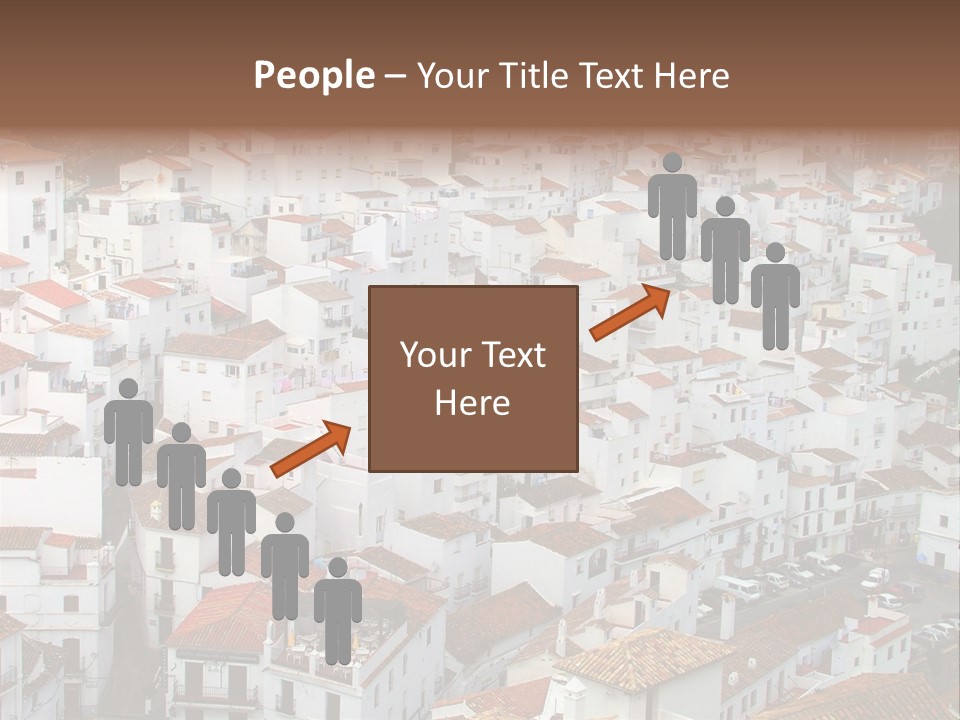 A Large Group Of White Buildings With Red Roofs PowerPoint Template