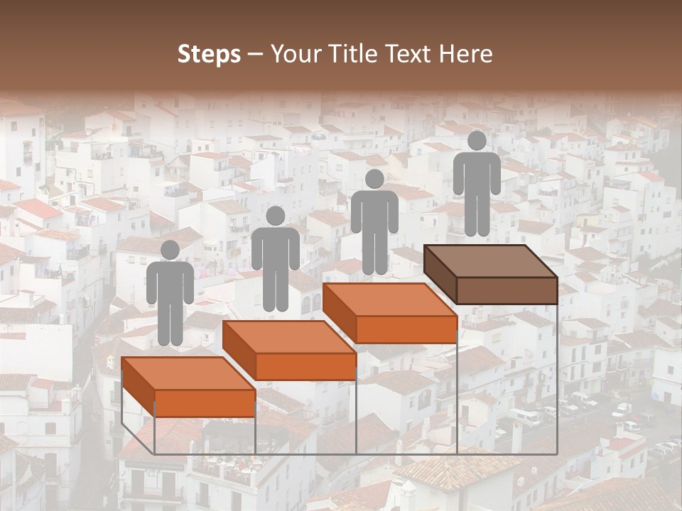 A Large Group Of White Buildings With Red Roofs PowerPoint Template