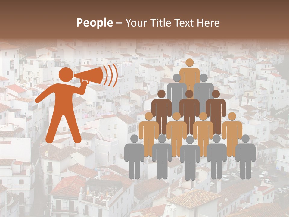 A Large Group Of White Buildings With Red Roofs PowerPoint Template