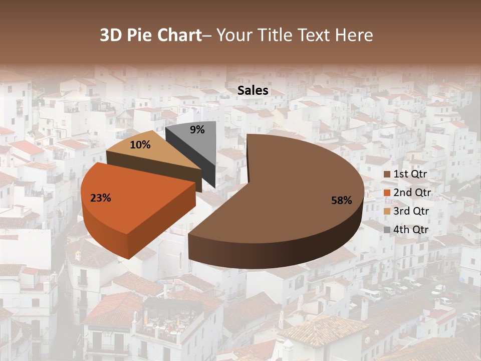 A Large Group Of White Buildings With Red Roofs PowerPoint Template