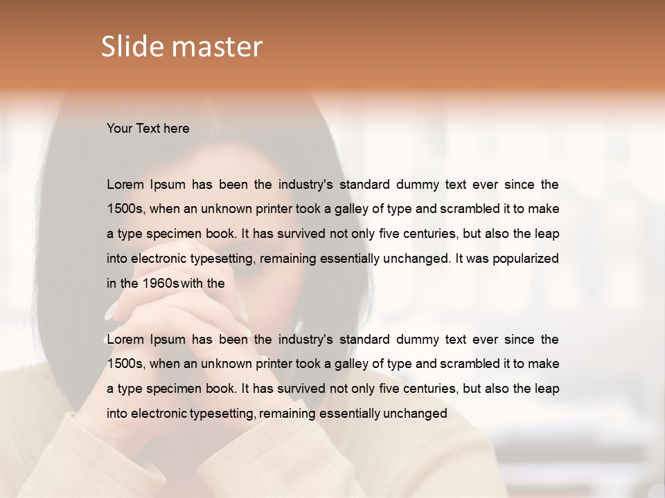 A Woman Holding Her Hands To Her Face PowerPoint Template