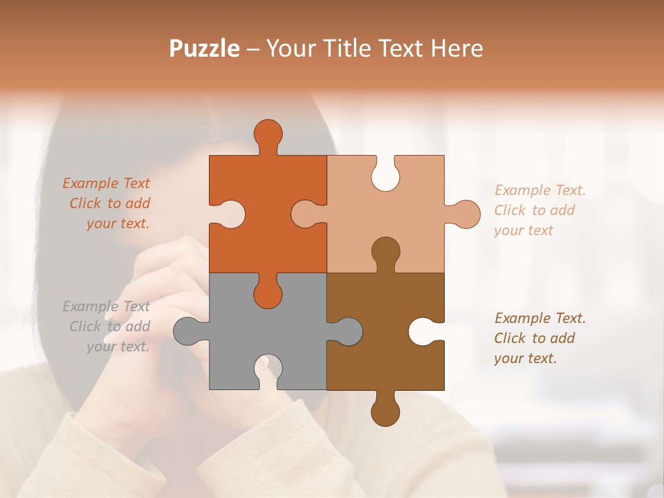 A Woman Holding Her Hands To Her Face PowerPoint Template