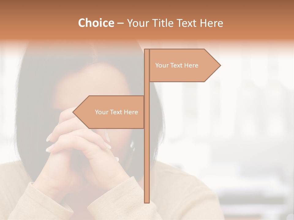 A Woman Holding Her Hands To Her Face PowerPoint Template