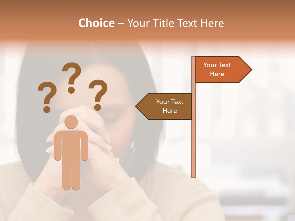 A Woman Holding Her Hands To Her Face PowerPoint Template