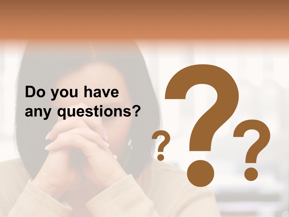 A Woman Holding Her Hands To Her Face PowerPoint Template