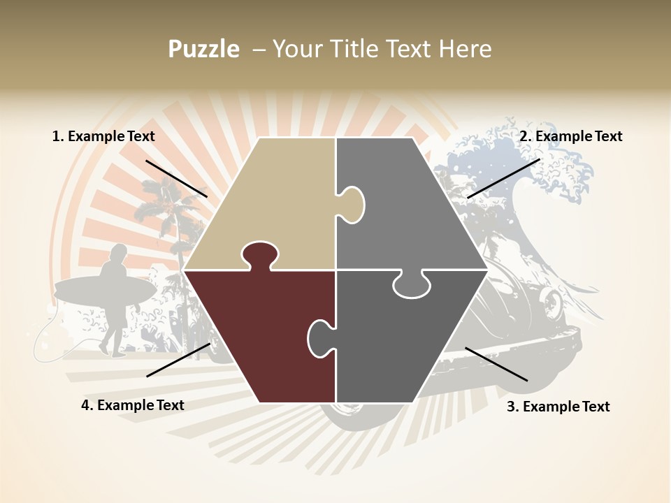 A Car With A Surfboard On The Back Of It PowerPoint Template