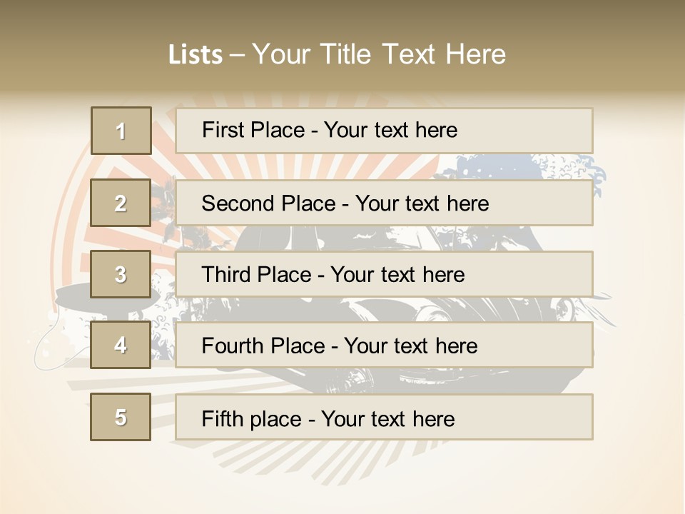 A Car With A Surfboard On The Back Of It PowerPoint Template