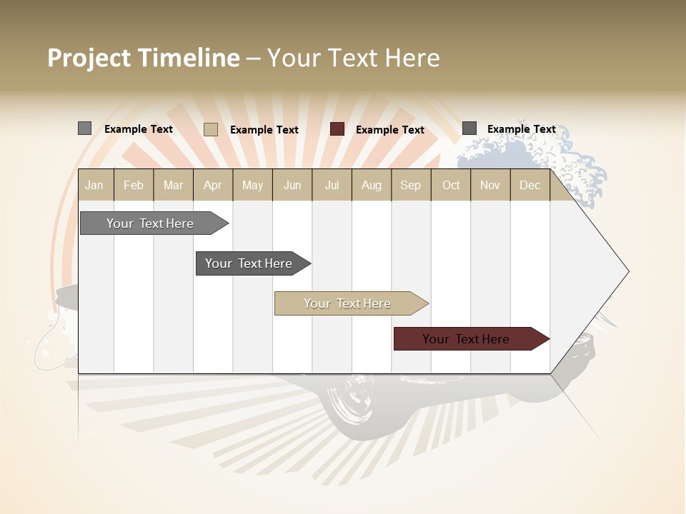 A Car With A Surfboard On The Back Of It PowerPoint Template