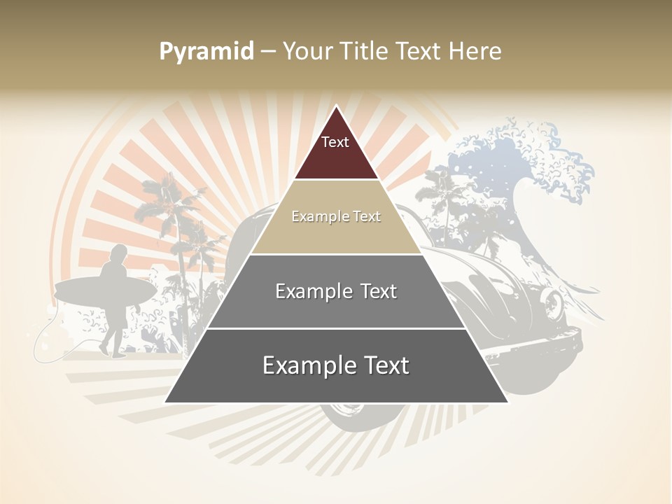 A Car With A Surfboard On The Back Of It PowerPoint Template