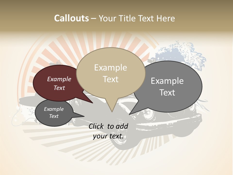 A Car With A Surfboard On The Back Of It PowerPoint Template