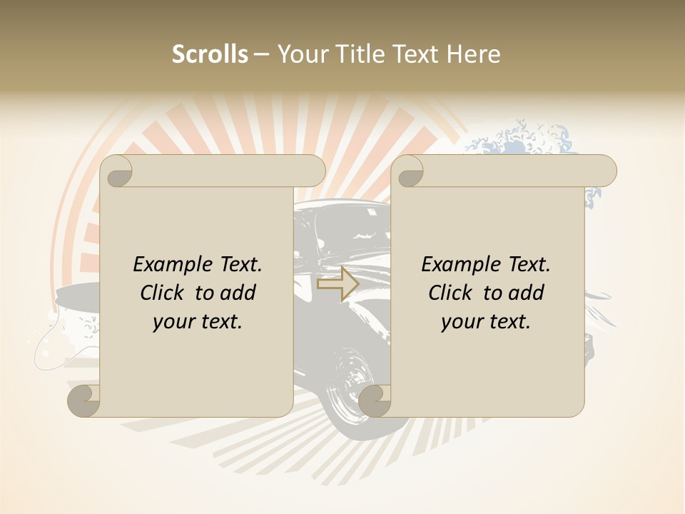 A Car With A Surfboard On The Back Of It PowerPoint Template