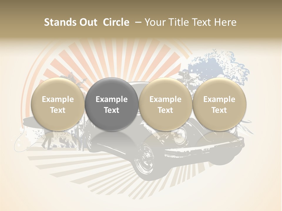 A Car With A Surfboard On The Back Of It PowerPoint Template