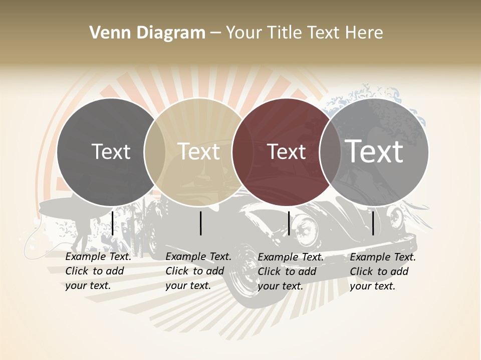 A Car With A Surfboard On The Back Of It PowerPoint Template