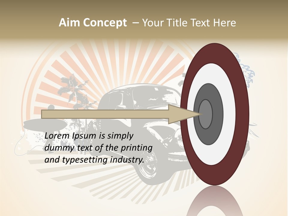 A Car With A Surfboard On The Back Of It PowerPoint Template