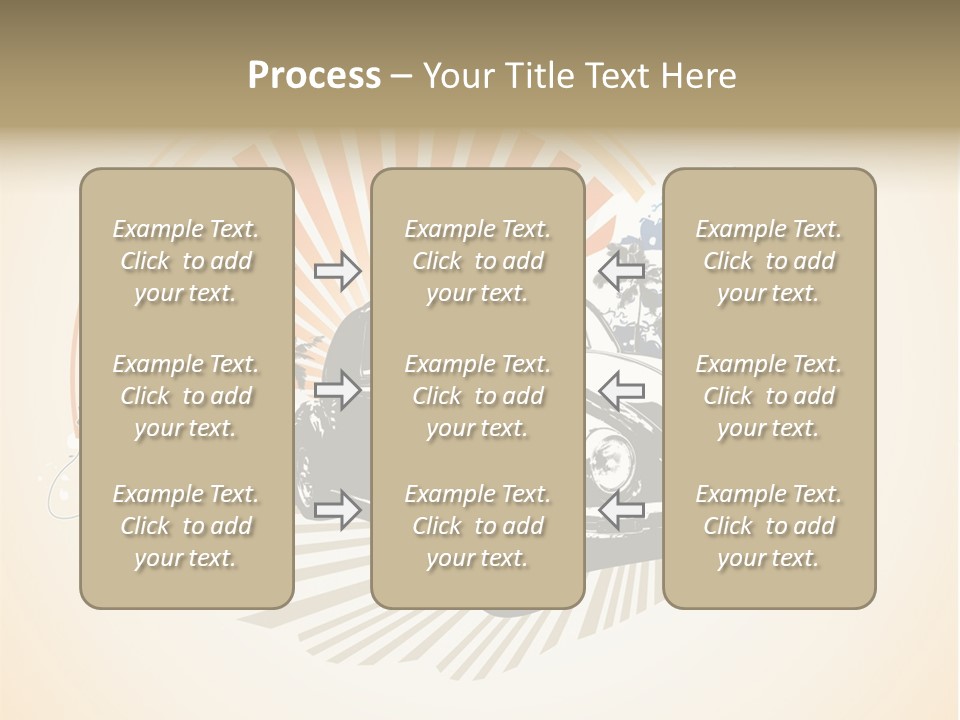 A Car With A Surfboard On The Back Of It PowerPoint Template